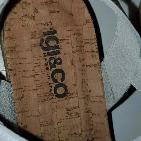 Espadrille sandal silver/white,adjust ankle strap, white and silver size 41 - Picture 4 of 14